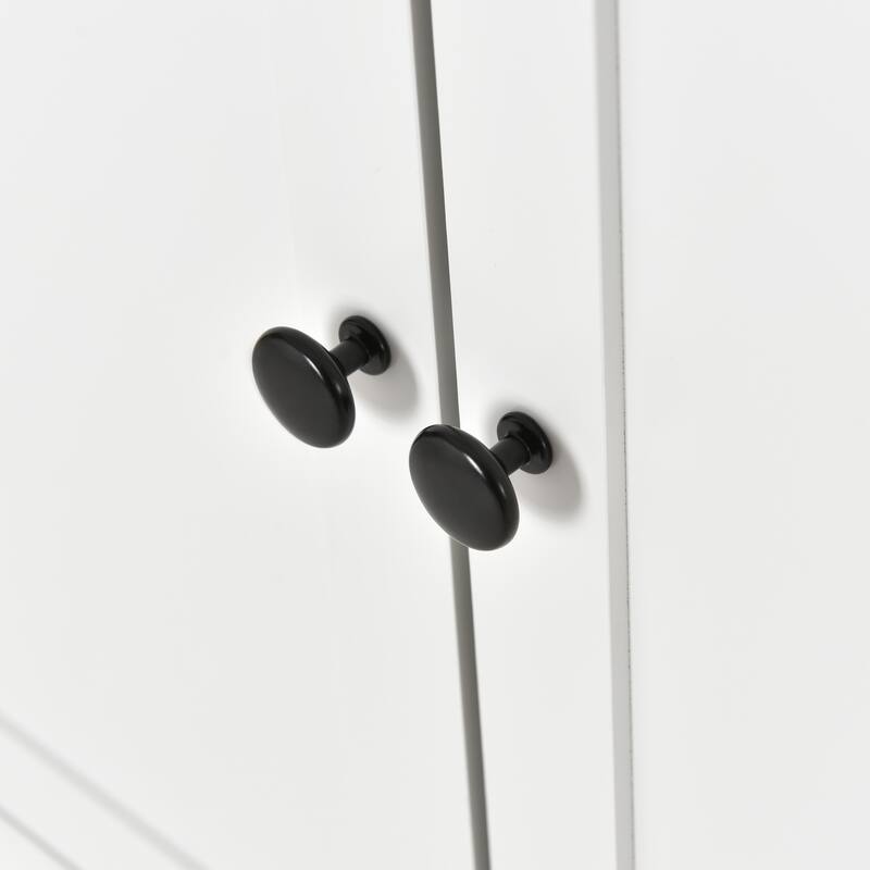 54.33'' Solid Wood Kitchen Island Cart with Locking Wheels, Spice Rack, Towel Rack, 4 Door Cabinet and 2 Drawers