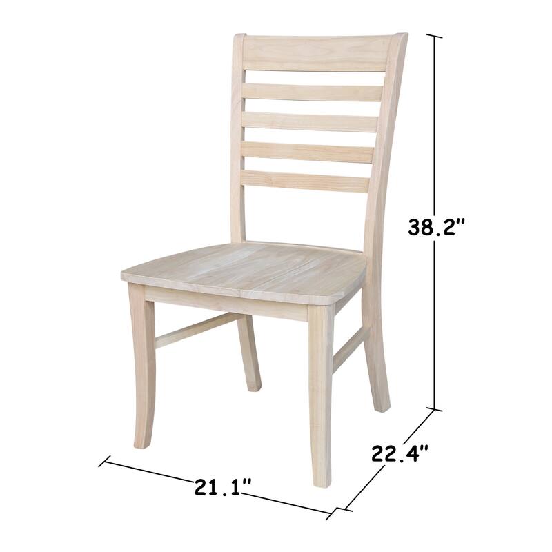 International Concepts Solid Wood Roma Ladderback Dining Chairs, Set of 2