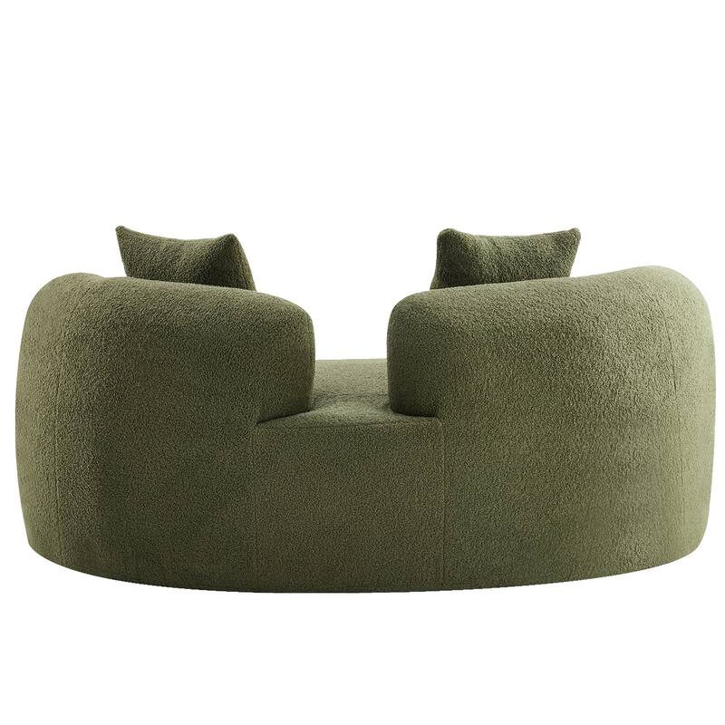 Anmytek Curved Loveseat Sofa 66.93 Inch No-Assembly Teddy Velvet Compact
