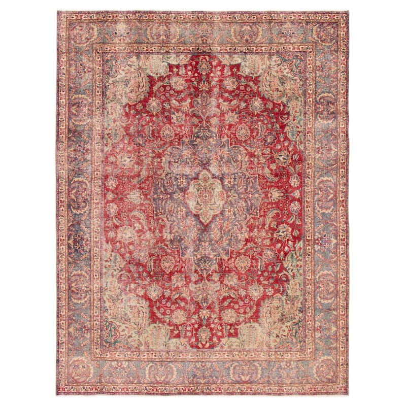 ECARPETGALLERY Hand-knotted Antalya Vintage Red Wool Rug - 9'6 x 12'3 - Red - 9'6 x 12'3