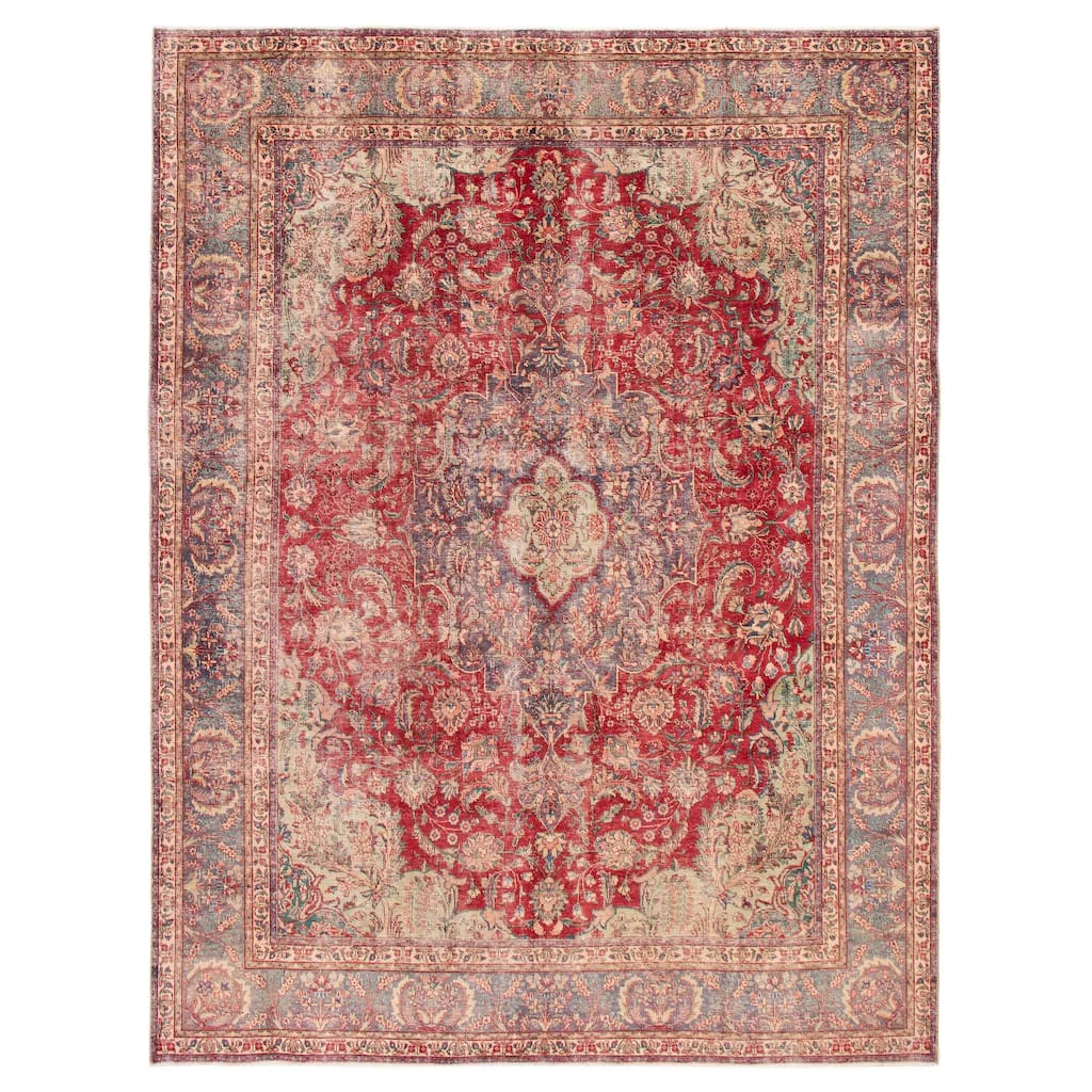ECARPETGALLERY Hand-knotted Antalya Vintage Red Wool Rug - 9'6 x 12'3