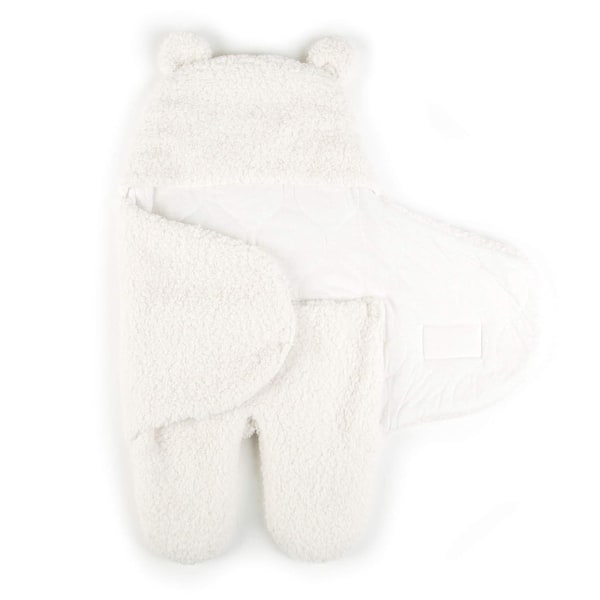 slide 2 of 3, Tadpoles Plush Sherpa Swaddle Wrap - Ivory, Ultra Soft 0-12M Baby Blanket for Crib, Stroller, or Car Seat