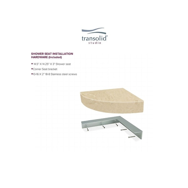 Transolid Studio 14 In X 14 In Solid Surface Wall Mount Corner