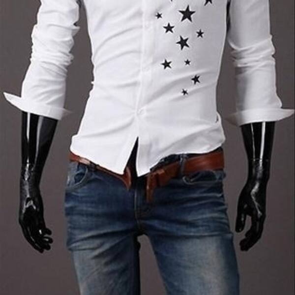 Shop Fashion Men S Long Sleeve Slim Fit Korean Style Five Stars