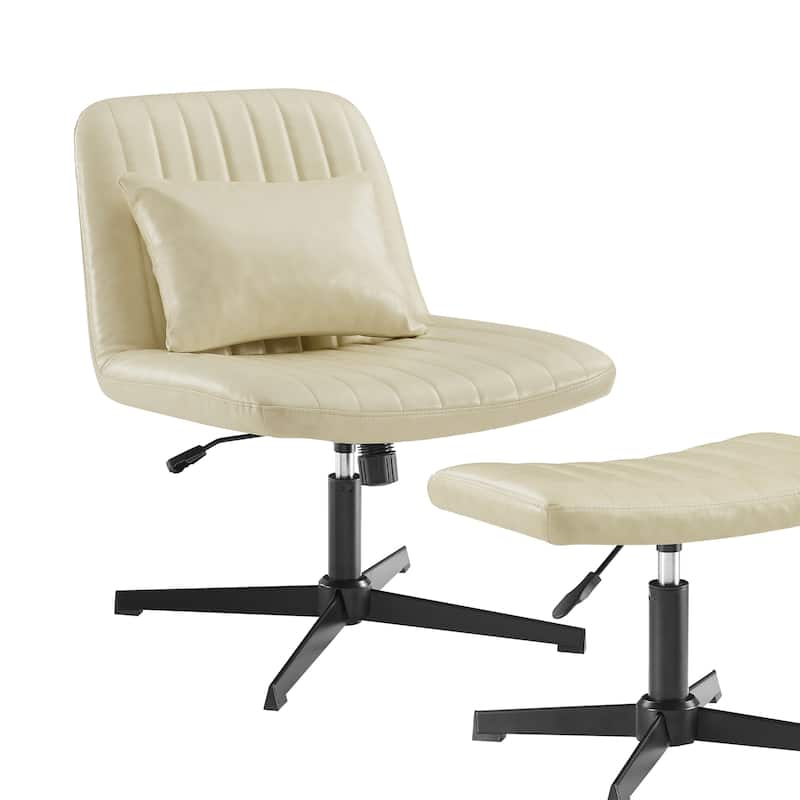 Art Leon Swivel and Adjustable Accent Chair with Ottoman