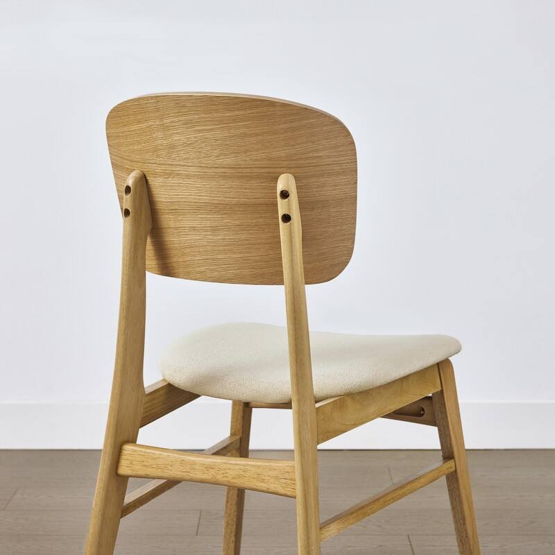 Spruce & Spring Modern Wood Dining Chairs with Ergonomic Back and Cushioned Seat