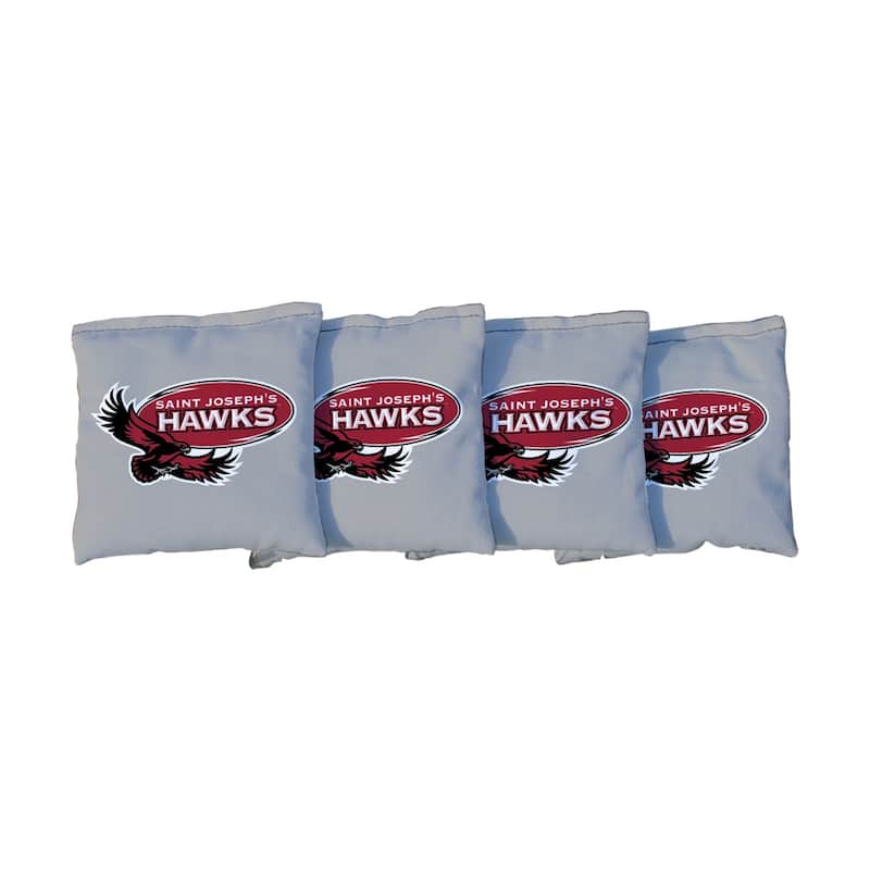 St. Joseph's University SJU Hawks Grey Cornhole Bags - Corn Filled