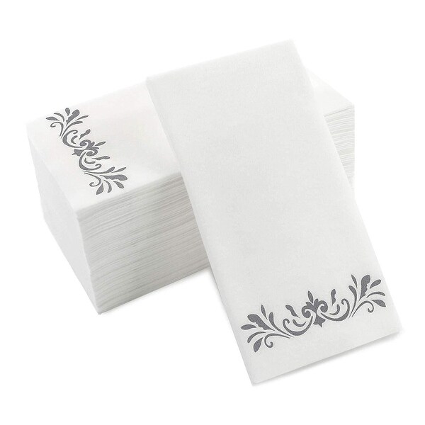 Napkin Disposable Hand Towels Silver 100 Pack
