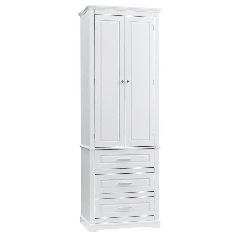  LZ LEISURE ZONE Bathroom Cabinet, Tall Bathroom Storage Cabinet  with 3 Drawers, Bathroom Cabinets Freestanding with Adjustable Shelves,  Floor Storage Cabinet for Living Room, Kitchen, Bedroom, White : Home &  Kitchen