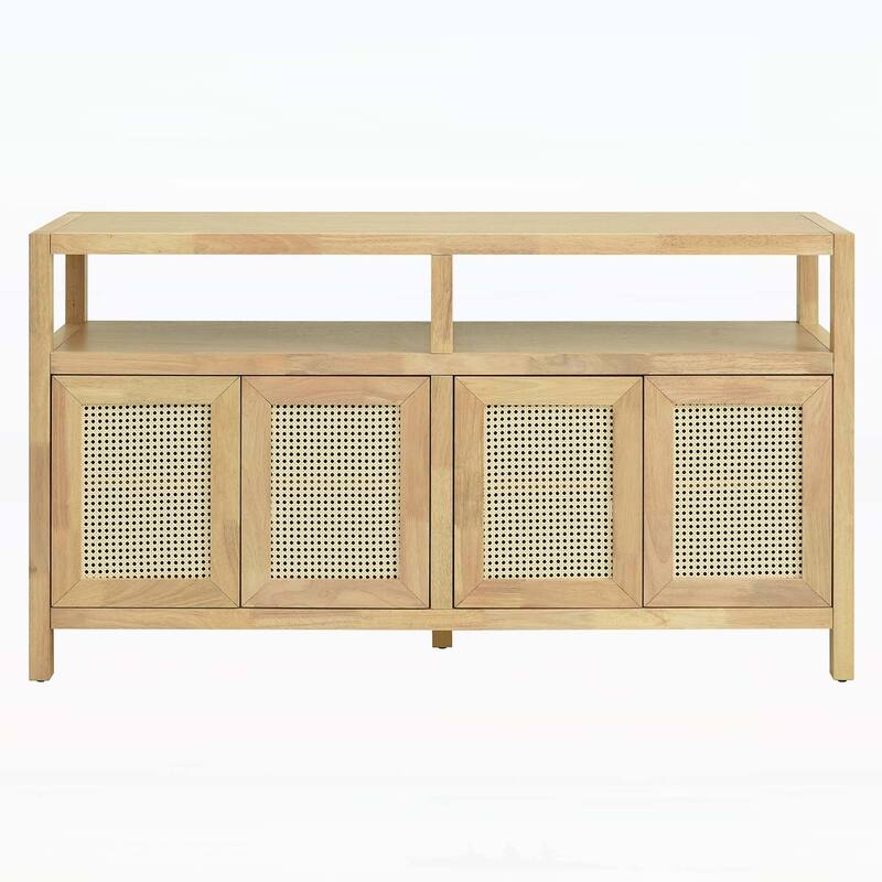 Exquisite Storage Cabinet with Wood Frame and Adjustable Shelves