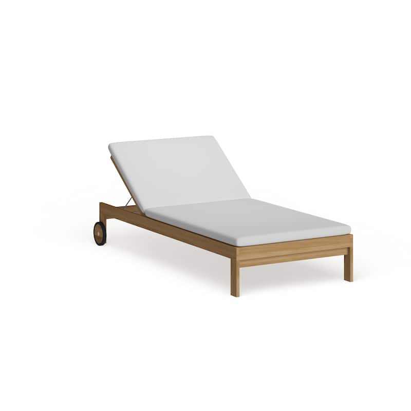 Upland Outdoor Patio Teak Chaise - Natural White