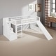 preview thumbnail 16 of 28, Twin Size Solid Wood Loft Bed with Stairway, Convertible Ladder, Slide, 2 Drawers for Storage, and Guardrails White