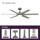 preview thumbnail 8 of 14, Fanimation Brawn 64 inch Indoor/Outdoor Smart Ceiling Fan with LED CCT Select Light Kit and Remote - Antique Graphite