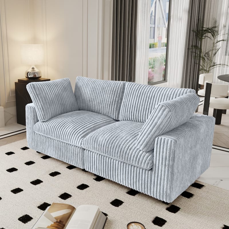 78.74" Modular Sectional Couches, Plush Deep Seat Sleeper Sofa with Removable Covers