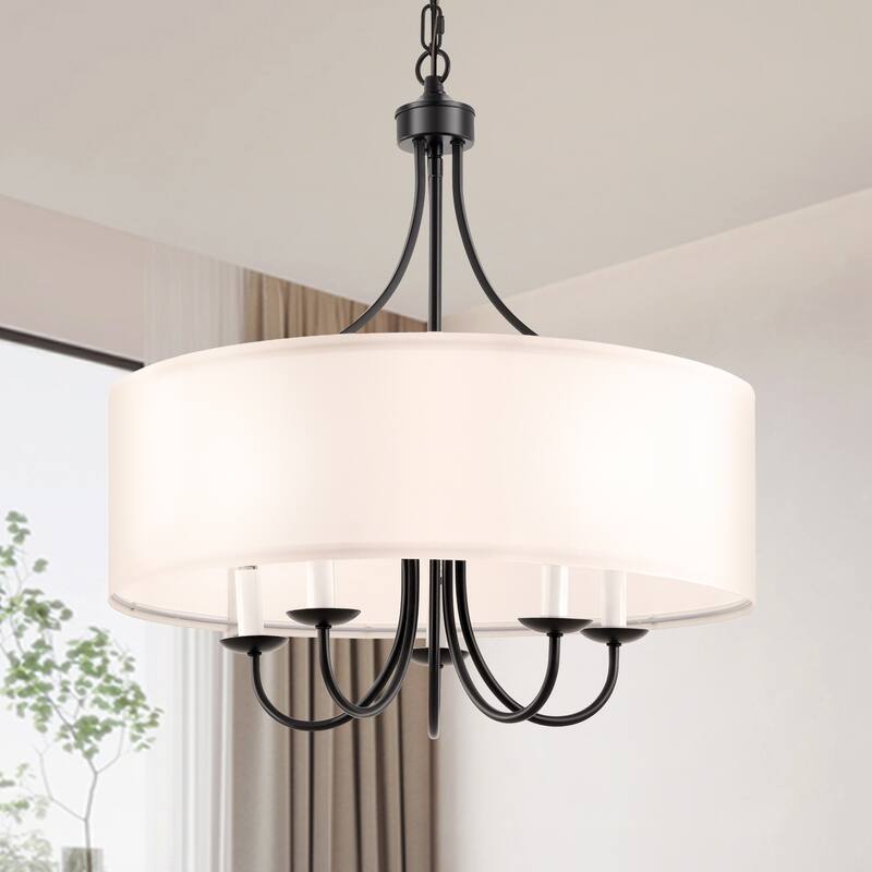 Modern Drum Light Chandelier Industrial Dining Room Light Fixtures