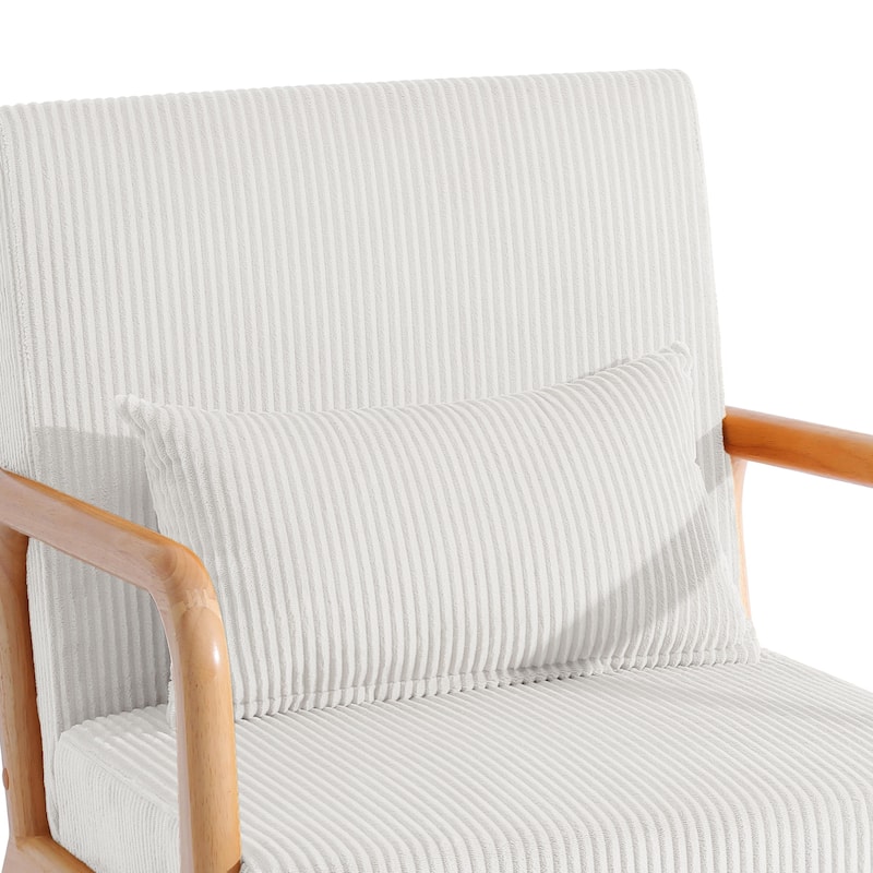 Modern Upholstered Accent Chair with Wood Legs Set of 2