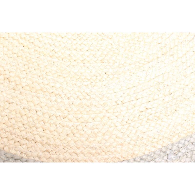 ECARPETGALLERY Braided Weave Palas Denizli Cream Jute Rug - 3'3 x 3'3