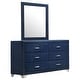 preview thumbnail 4 of 20, Melody Modern Classic 6-drawer Upholstered Bedroom Dresser Dresser with Mirror (Pacific Blue)