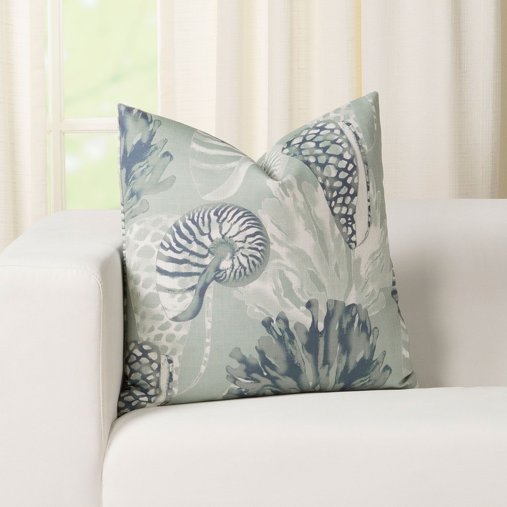 Amelia Island Seashell Print Throw Pillow