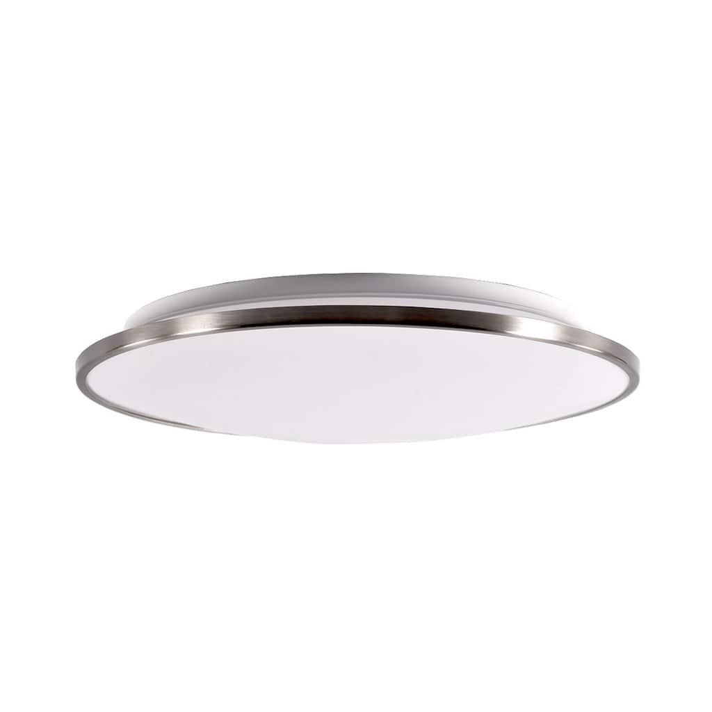 Puck 14in LED Round Flush Mount 3500K in Brushed Nickel