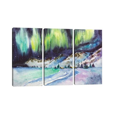 iCanvas "Northern Lights" by Nataly Mak 3-Piece Canvas Wall Art Set