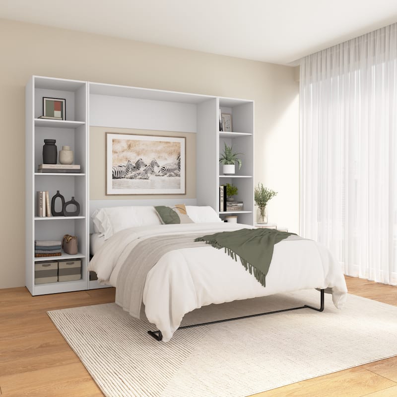 Claremont Full Murphy Bed with Closet Organizers (99W) by Bestar