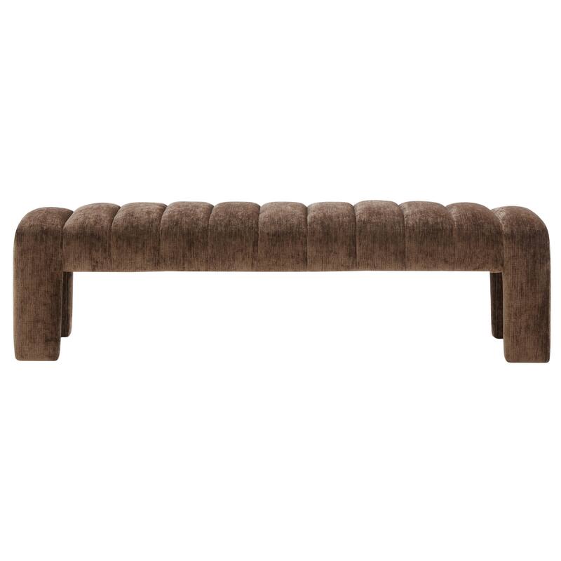 SAFAVIEH Couture Bellisima Channel Tufted Bench, Fully Assembled - 63"W x 17"D x 17"H