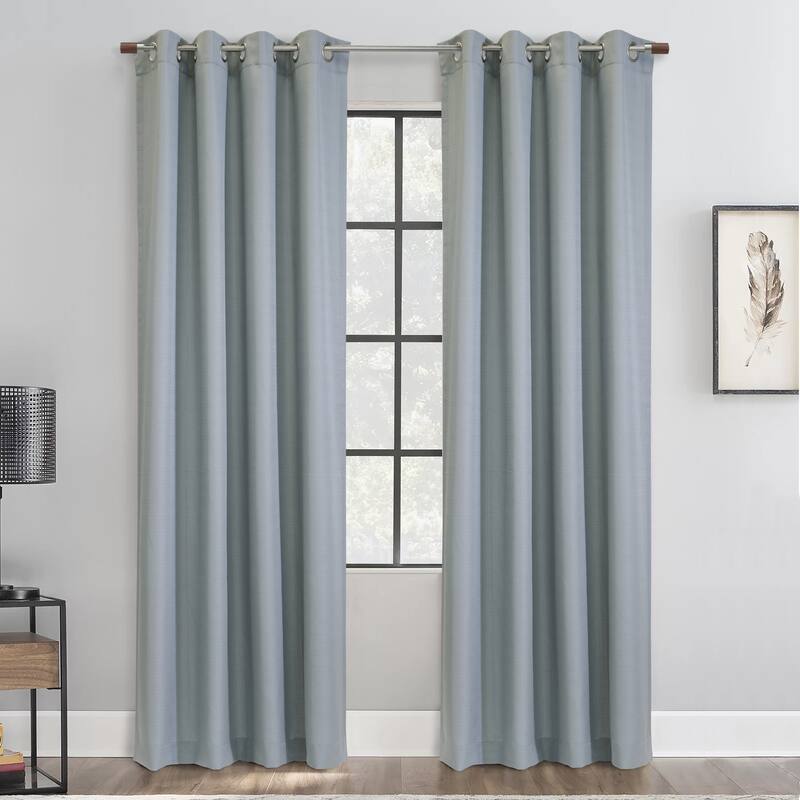 Jamie Light Filtering Grommet Curtain Panel - Blue - 52" x 108"