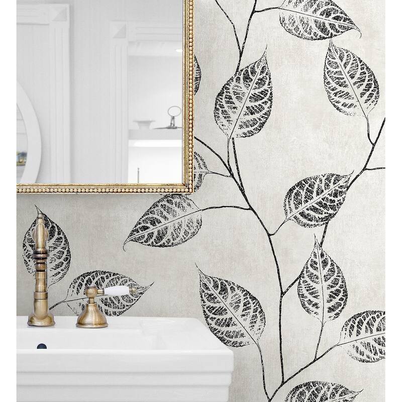 NextWall Leaf Silhouette Peel and Stick Wallpaper - 20.9 in. W x 18 ft. L