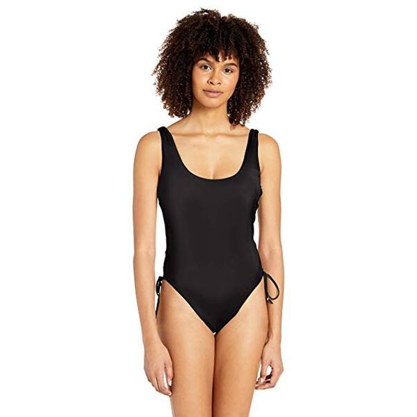 Shop Bikini Lab Lace Up Adjustable One Piece Swimsuit Black