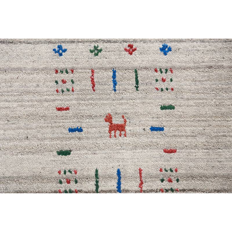 Gabbeh Indian Area Rug Handmade Living Room Silk Carpet - 8'11" x 11'7"