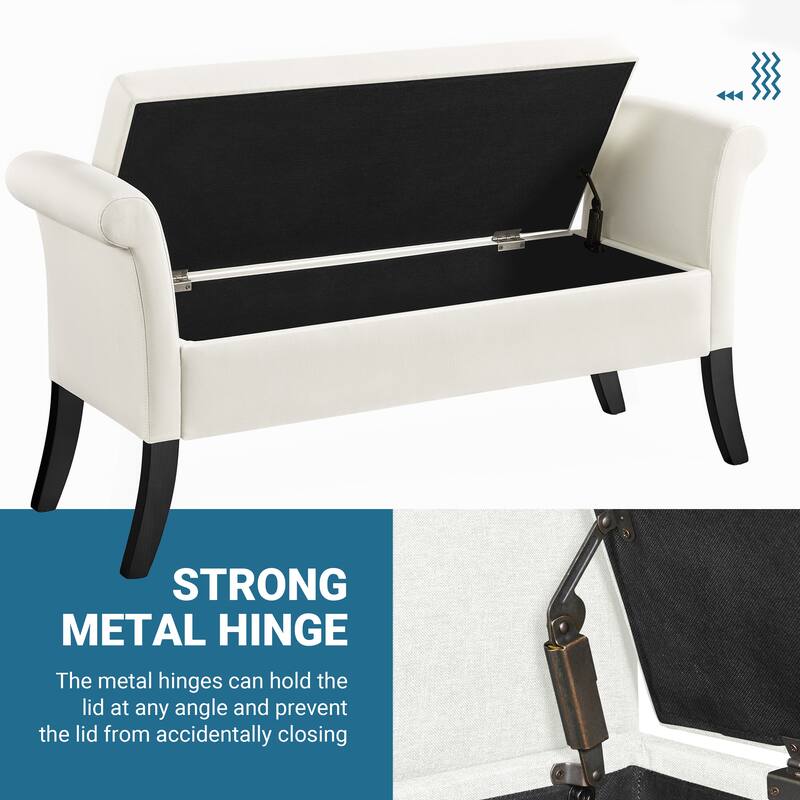 Yaheetech Modern Fabric Tufted Storage Bench with Cushioned Ottoman