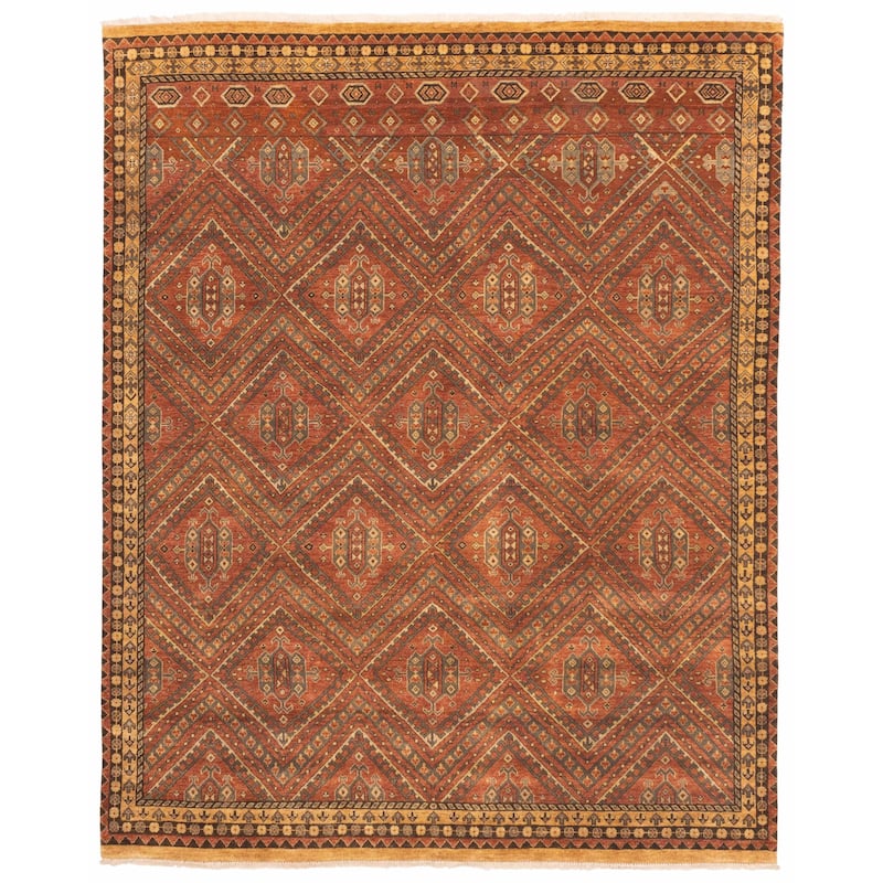 ECARPETGALLERY Hand-knotted Jules Sultane Dark Copper Wool Rug - 7'10 x 9'9