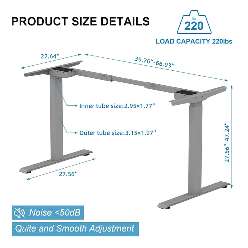Electric Standing Desk with Dual Motors, Height Adjustable Sit Stand