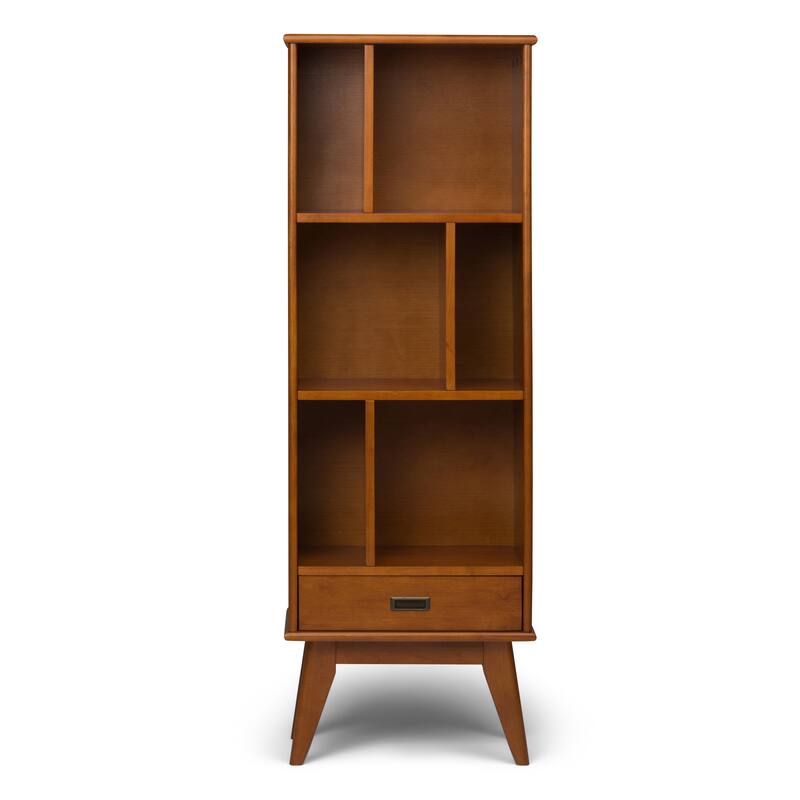 WYNDENHALL Tierney SOLID HARDWOOD 64 inch x 22 inch Mid Century Modern Bookcase and Storage Unit - 22"w x 14"d x 64" h