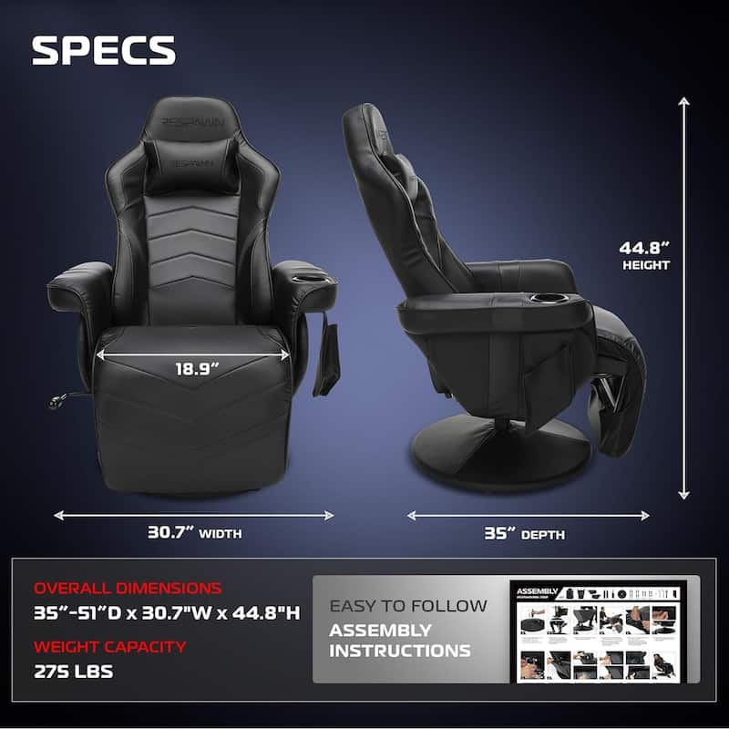 RESPAWN 900 Gaming Recliner - Reclining Gaming Chair with Footrest, Gaming Chair Recliner