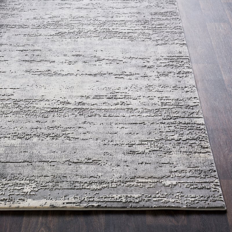Livabliss Duncan Grey Distressed Abstract Area Rug