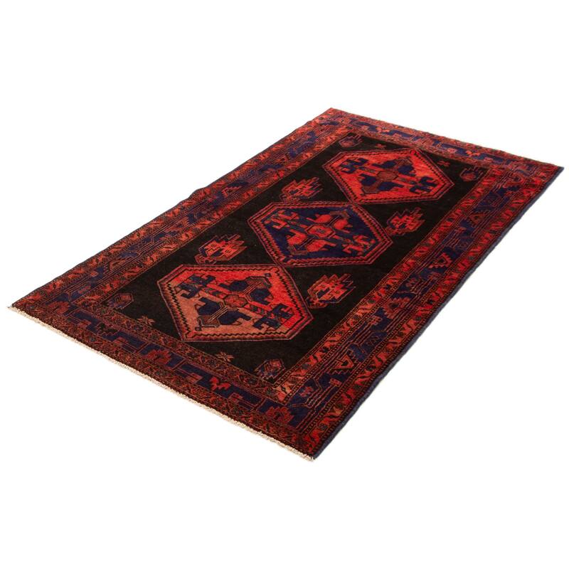 ECARPETGALLERY Hand-knotted Anadol Black Wool Rug - 4' 6" x 7' 9"
