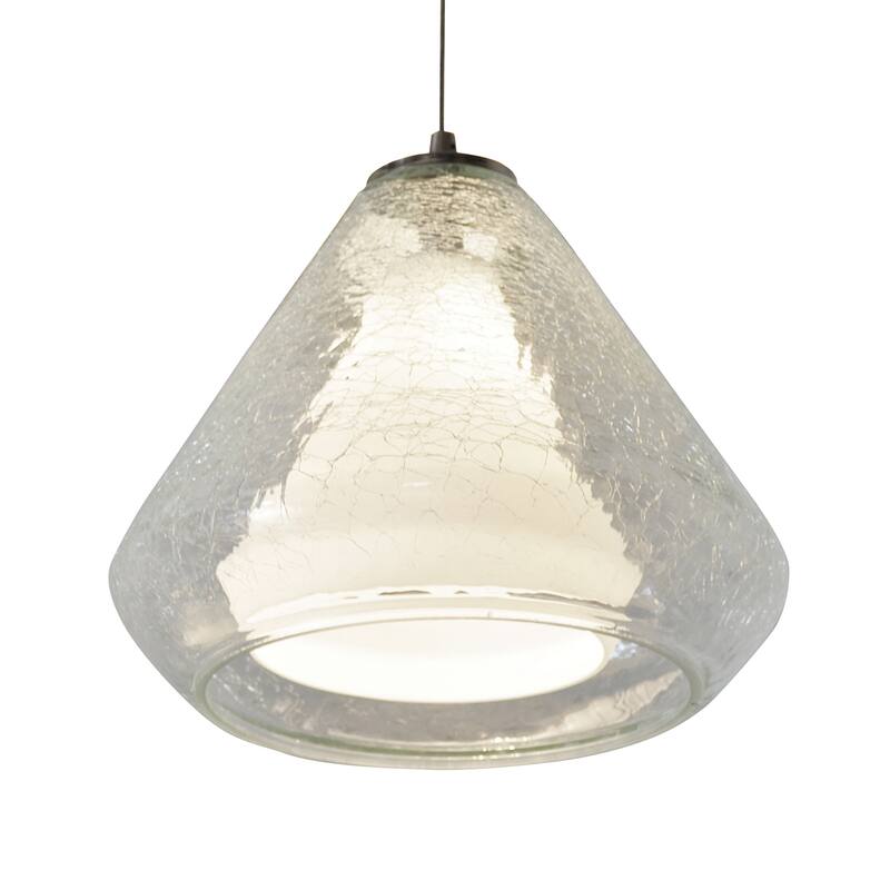 AFX Armitage 1-light Satin Nickel 3000K LED Pendant - 120 V - Clear Crackle
