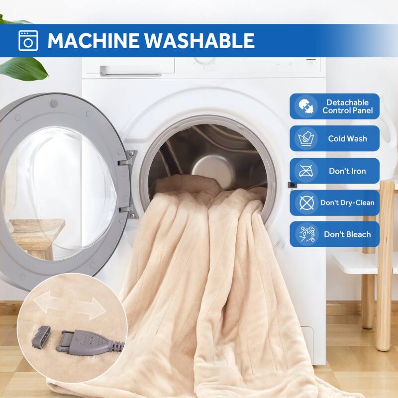 Heated Blanket Electric Throw Fast Heating Ultra Soft Warm Flannel