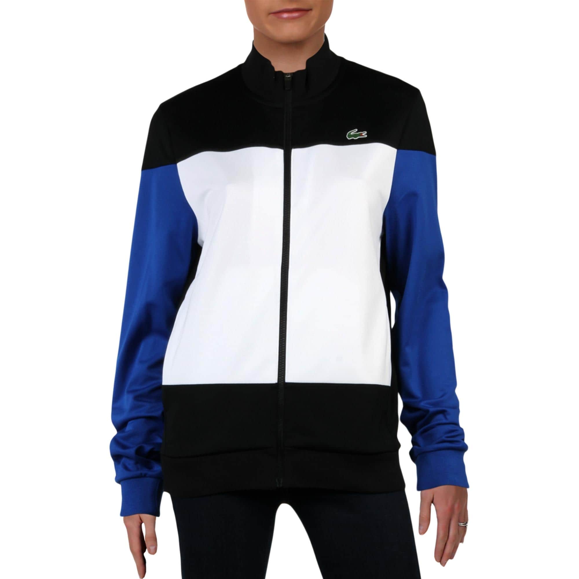 lacoste jacket blue and white