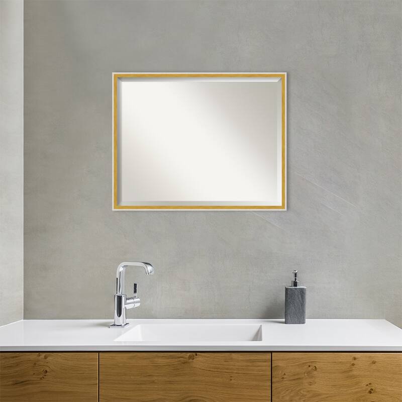Paige Beveled Wood Framed Bathroom Vanity Wall Mirror