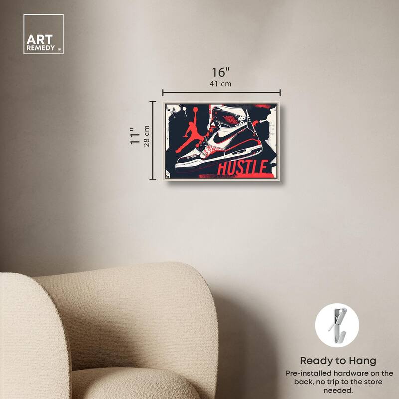 Navy Red Hustle Sneaker Canvas by Art Remedy