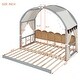 preview thumbnail 2 of 14, Kids Extended Bed With Arched Roof Light Strip Interactive Whiteboard DIY Decoration