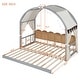 preview thumbnail 17 of 21, Kids Extended Bed With Arched Roof Light Strip Interactive Whiteboard