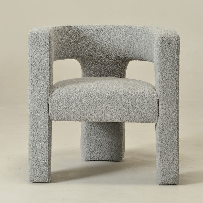 KINWELL 28" Wide Boucle Upholstered Square Armchair