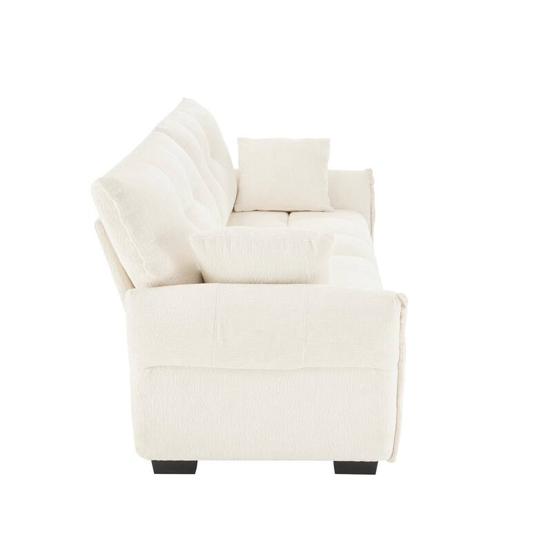 78.7" Chenille 3-Seat Sofa with Tufted Design & Sponge Cushions