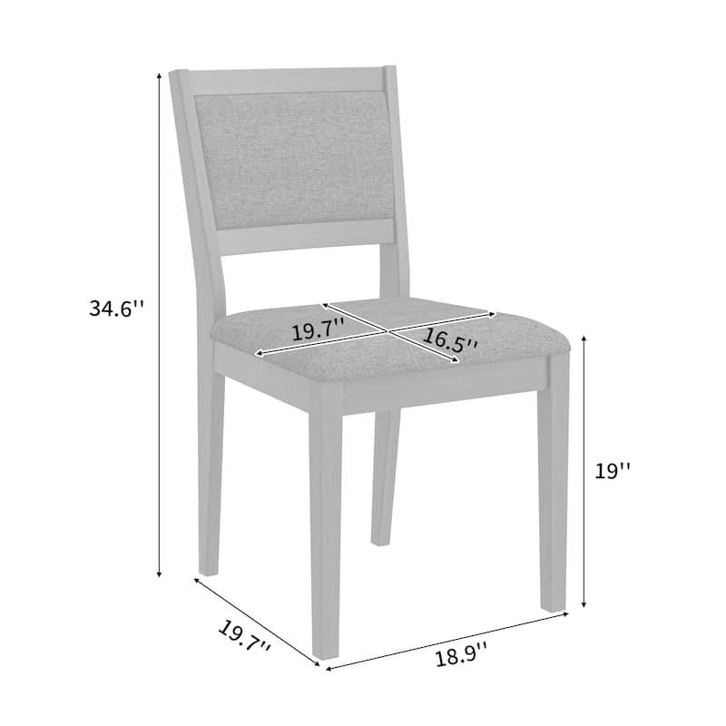 Dining Chair in Brown Gray with Walnut Color Solid Wood Legs (set of 2)