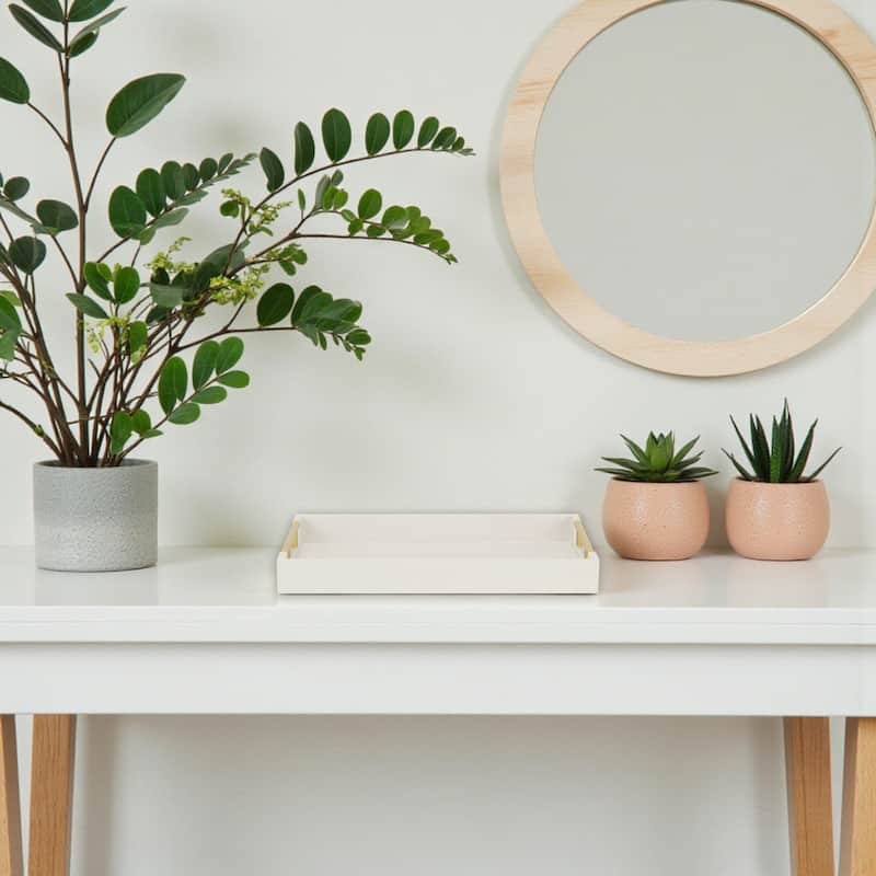 Lusan Faux Shagreen Tray with Handles