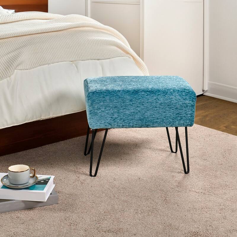 Jacquard Chenille Ottoman